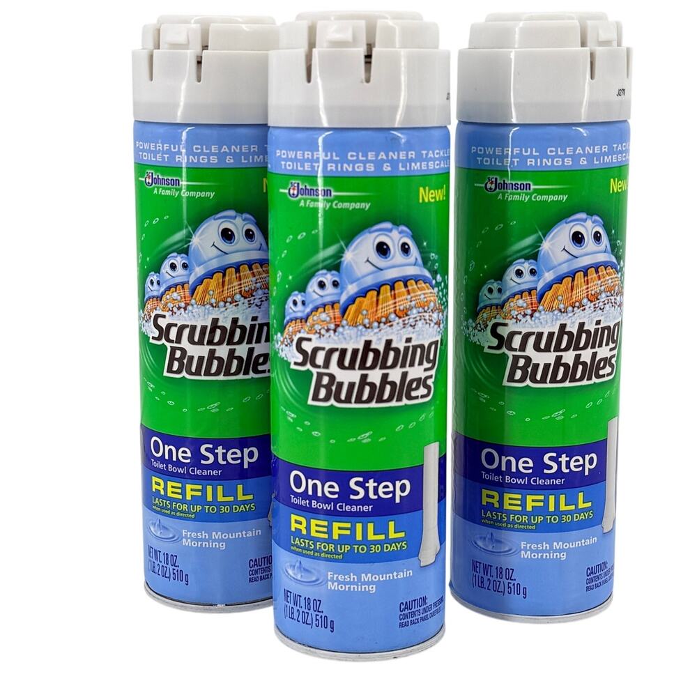 Lot of 3 Scrubbing Bubbles One Step Toilet Bowl Cleaner Refills 18 oz Fresh Mtn